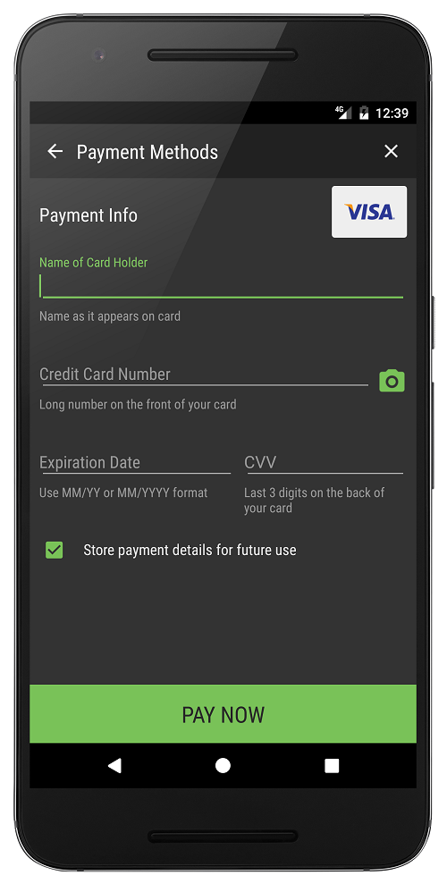 Android Checkout Accent Color