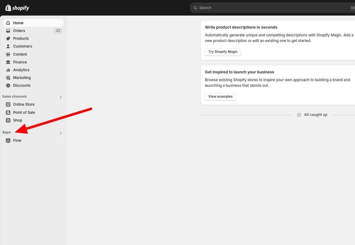 Shopify (PIPE): Open the plugin settings