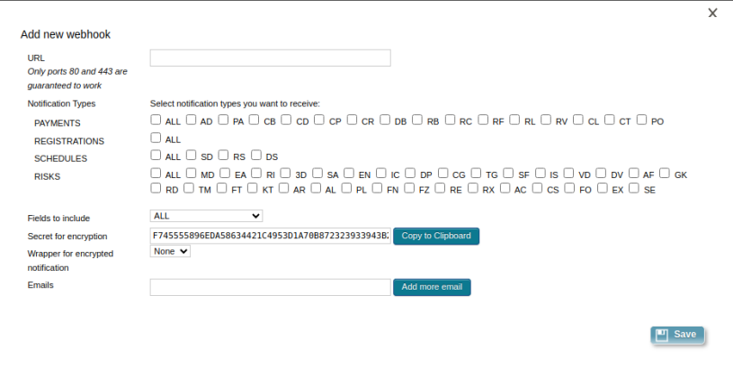 Shopify (PIPE): Webhook configuration (continued)